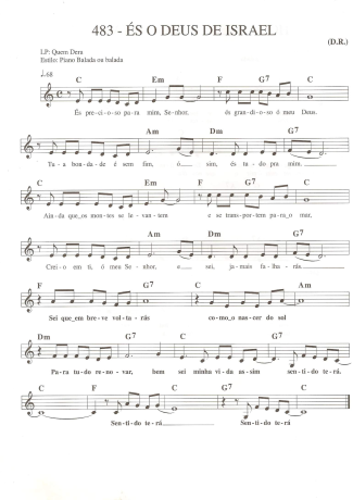 Catholic Church Music (Músicas Católicas) És o Deus de Israel score for Keyboard