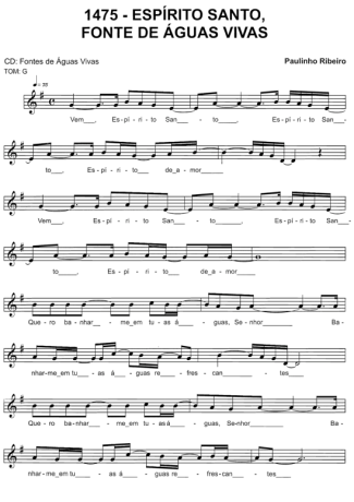 Catholic Church Music (Músicas Católicas) Espírito Santo Fonte De Águas Vivas score for Keyboard
