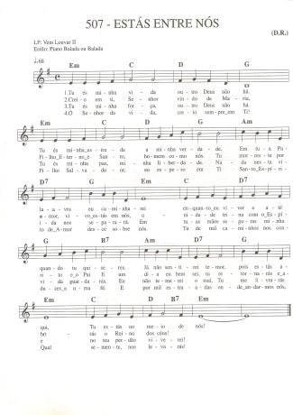 Catholic Church Music (Músicas Católicas) Estás entre Nós score for Keyboard