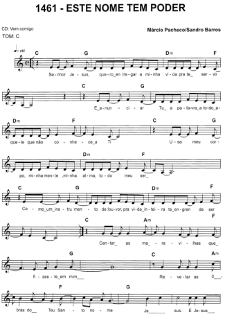Catholic Church Music (Músicas Católicas) Este Nome Tem Poder score for Keyboard