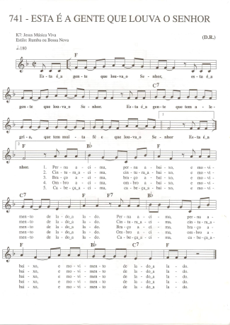 Catholic Church Music (Músicas Católicas) Este é a gente Que Louva o Senhor score for Keyboard
