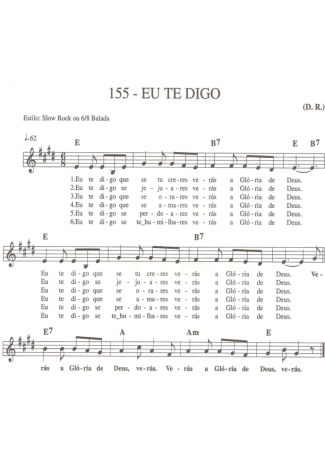 Catholic Church Music (Músicas Católicas) Eu Te Digo score for Keyboard