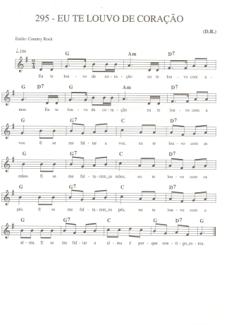 Catholic Church Music (Músicas Católicas) Eu Te Louvo de Coração score for Keyboard