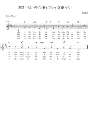 Catholic Church Music (Músicas Católicas) Eu Venho te Adorar score for Keyboard