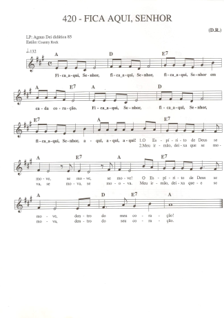 Catholic Church Music (Músicas Católicas) Fica Aqui Senhor score for Keyboard