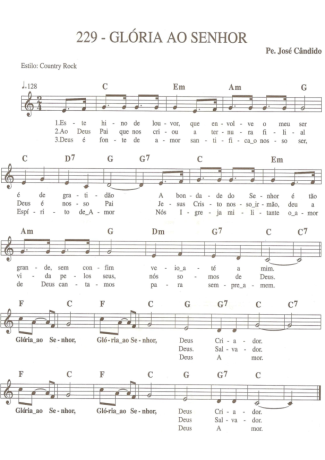 Catholic Church Music (Músicas Católicas) Glória Ao Senhor score for Keyboard
