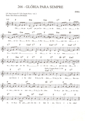 Catholic Church Music (Músicas Católicas) Glória Para Sempre score for Keyboard