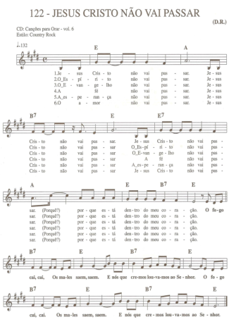 Catholic Church Music (Músicas Católicas) Jesus Cristo não vai passar score for Keyboard
