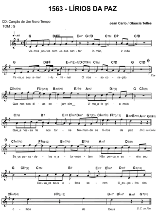 Catholic Church Music (Músicas Católicas) Lírios Da Paz score for Keyboard