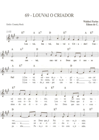 Catholic Church Music (Músicas Católicas) Louvai o Criador score for Keyboard