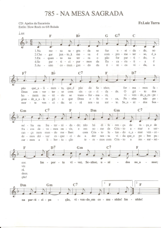 Catholic Church Music (Músicas Católicas) Na Mesa Sagrada score for Keyboard