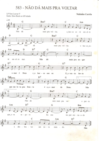 Catholic Church Music (Músicas Católicas) Não Dá Mais Pra Voltar score for Keyboard