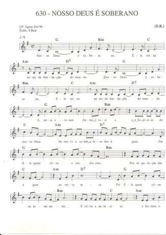Catholic Church Music (Músicas Católicas) Nosso Deus é Soberano score for Keyboard