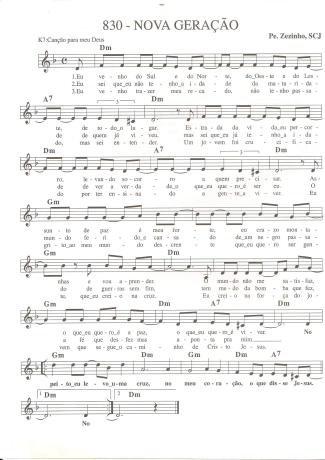 Catholic Church Music (Músicas Católicas) Nova Geração score for Keyboard