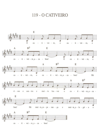 Catholic Church Music (Músicas Católicas) O Cativeiro score for Keyboard
