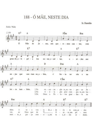 Catholic Church Music (Músicas Católicas) Ó Mão Neste Dia score for Keyboard