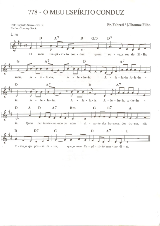 Catholic Church Music (Músicas Católicas) O Meu Espírito Conduz score for Keyboard
