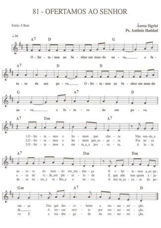 Catholic Church Music (Músicas Católicas) Ofertamos ao Senhor score for Keyboard