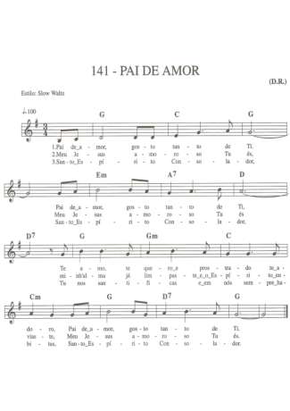 Catholic Church Music (Músicas Católicas) Pai De Amor score for Keyboard