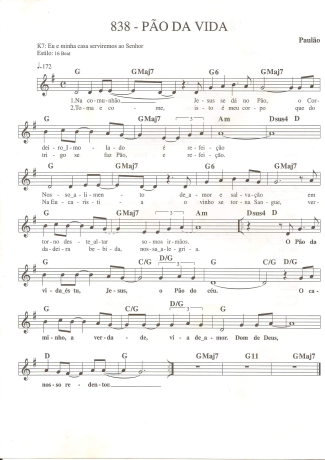Catholic Church Music (Músicas Católicas) Pão da Vida score for Keyboard