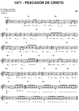 Catholic Church Music (Músicas Católicas) Pescador De Cristo score for Keyboard