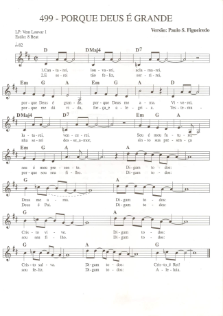 Catholic Church Music (Músicas Católicas) Porque Deus é Grande score for Keyboard