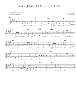 Catholic Church Music (Músicas Católicas) Quando Me Buscares score for Keyboard