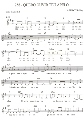 Catholic Church Music (Músicas Católicas) Quero Ouvir Teu Apelo score for Keyboard