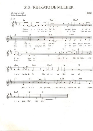 Catholic Church Music (Músicas Católicas) Retrato de Mulher score for Keyboard