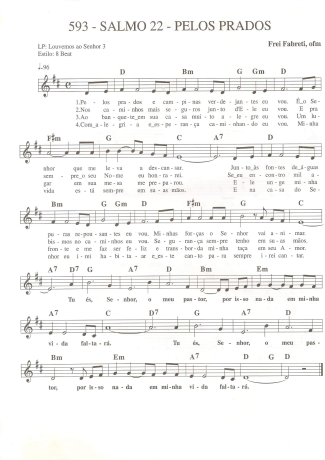 Catholic Church Music (Músicas Católicas) Salmo 22 - Pelos Prados score for Keyboard
