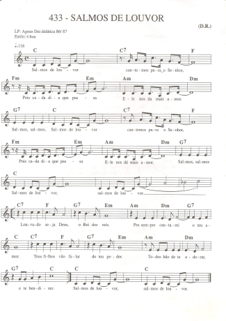 Catholic Church Music (Músicas Católicas) Salmos De Louvor score for Keyboard