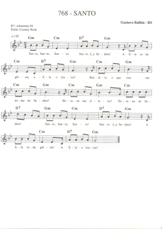 Catholic Church Music (Músicas Católicas) Santo 34 score for Keyboard