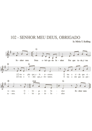 Catholic Church Music (Músicas Católicas) Senhor Meu Deus Obrigado score for Keyboard