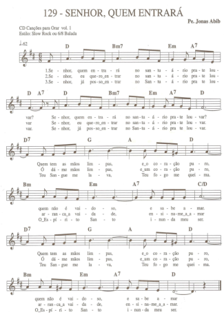 Catholic Church Music (Músicas Católicas) Senhor Quem Entrará score for Keyboard