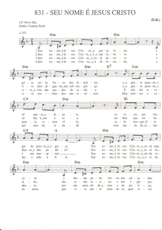Catholic Church Music (Músicas Católicas) Seu Nome É Jesus Cristo score for Keyboard