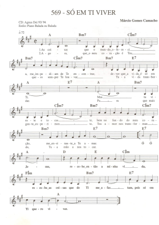 Catholic Church Music (Músicas Católicas) Só Em Ti Viver score for Keyboard