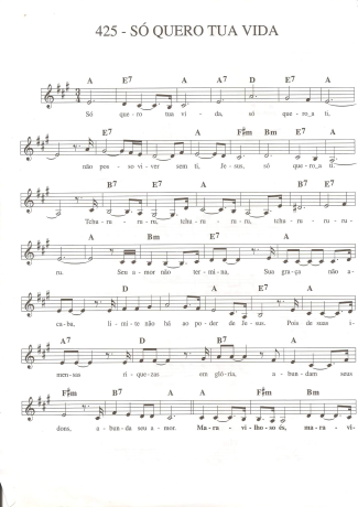 Catholic Church Music (Músicas Católicas) Só Quero Tua Vida score for Keyboard