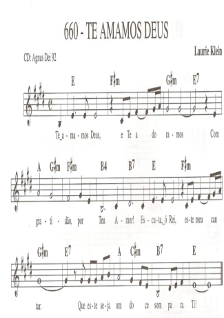 Catholic Church Music (Músicas Católicas) Te Amamos Deus score for Keyboard