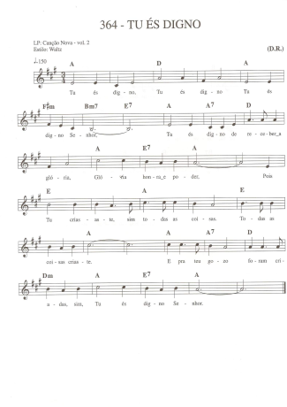 Catholic Church Music (Músicas Católicas) Tu és Digno score for Keyboard