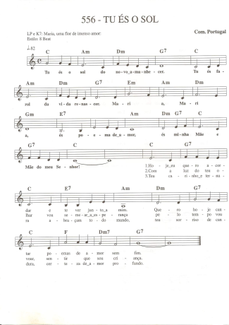 Catholic Church Music (Músicas Católicas) Tu és O Sol score for Keyboard