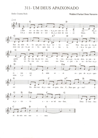 Catholic Church Music (Músicas Católicas) Um Deus Apaixonado score for Keyboard