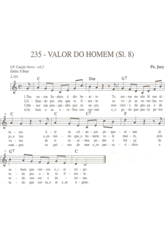 Catholic Church Music (Músicas Católicas) Valor do Homem score for Keyboard