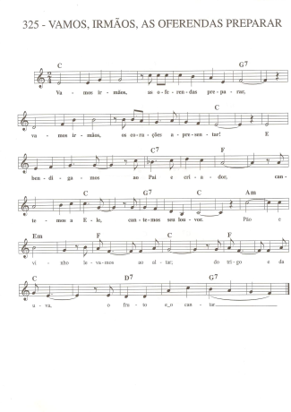 Catholic Church Music (Músicas Católicas) Vamos Irmão as Oferendas Preparar score for Keyboard