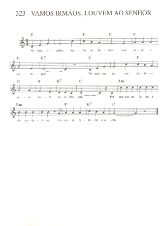 Catholic Church Music (Músicas Católicas) Vamos Irmãos Louvem Ao Senhor score for Keyboard