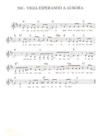 Catholic Church Music (Músicas Católicas) Vigia Esperando a Aurora score for Keyboard