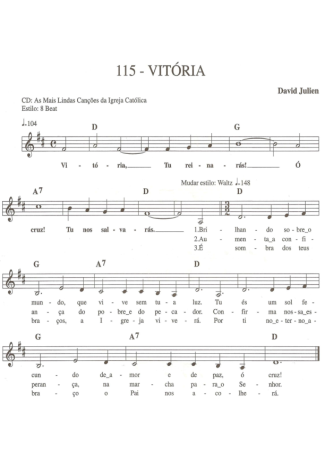 Catholic Church Music (Músicas Católicas) Vitória score for Keyboard