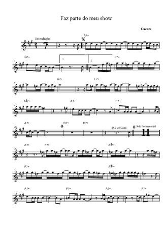 Cazuza Faz Parte do Meu Show score for Alto Saxophone