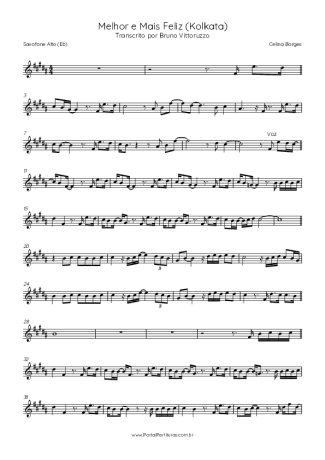 Celina Borges Melhor E Mais Feliz (Kolkata) score for Alto Saxophone