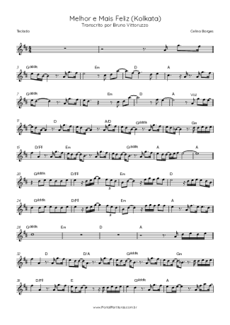 Celina Borges Melhor E Mais Feliz (Kolkata) score for Keyboard