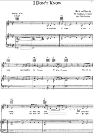 Céline Dion I Dont Know score for Piano